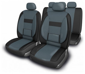 Чехлы на сидения SkyWay Protect Plus-1 полиэстер/велюр/сетка 11пр черн/серый 1047